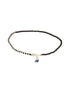 925 Sterling Silver Black Beads Leaf Charms Payal Anklet