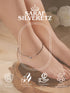 925 Sterling Silver Black Beads Leaf Charms Payal Anklet