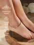 925 Sterling Silver Black Beads Leaf Charms Payal Anklet