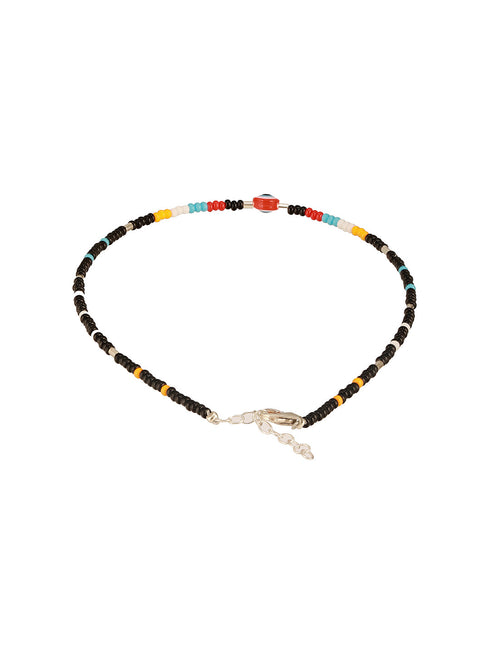 925 Sterling Silver Red & Multicolored Evil Eye Designer Delicate Payal Anklet