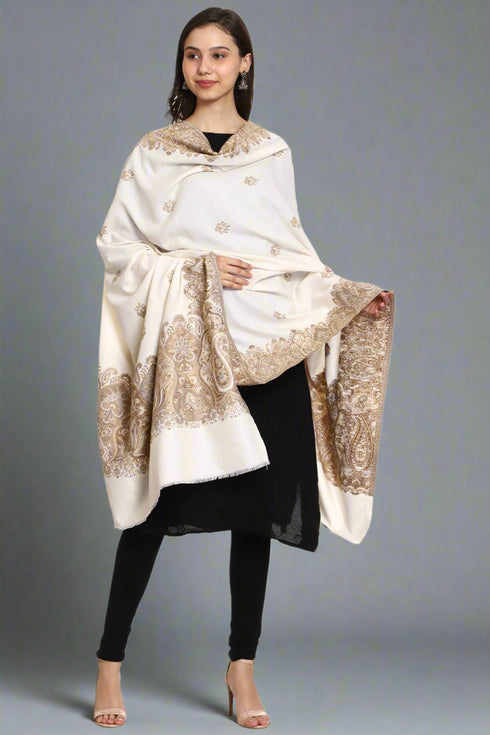 Women's Jamawar Wool Shawl