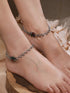 Silver Plated Multicoloured Stone Studded Delicate Floral Payal Anklet