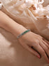 Silver Plated Emerald Green AD Studded Statement Delicate Kada Bracelet