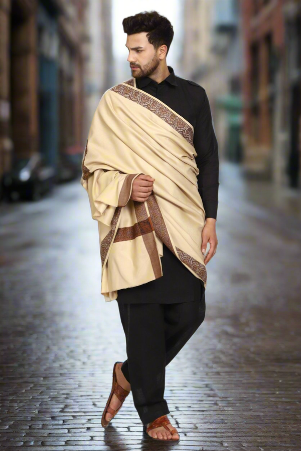 Men's Woven Acrylic Shawl