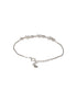 925 Sterling Silver Zircon Studded Floral Minimal Wraparound Adjustable Bracelet