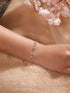 925 Sterling Silver Zircon Studded Floral Minimal Wraparound Adjustable Bracelet