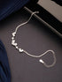 925 Sterling Silver Zircon Studded Heart Shaped Tennis Minimal Wraparound Bracelet