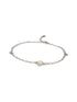 925 Sterling Silver Zircon & Pearl Embellished Floral Layered Wraparound AdjustableBracelet