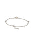 925 Sterling Silver Zircon & Pearl Embellished Floral Layered Wraparound AdjustableBracelet