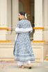 Women Floral Blue Anarkali Suit Set