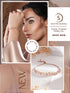 Rose Gold Toned Zircon Embellished Circular Link Adjustable Pull Chain Slider Bracelet