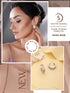 White Rhodium AD Studded C Shaped Minimal Bali Studds Earrings