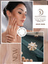 Gold Plated Zircon Studded 3 D Effect Adjustable Cocktail Finger Ring