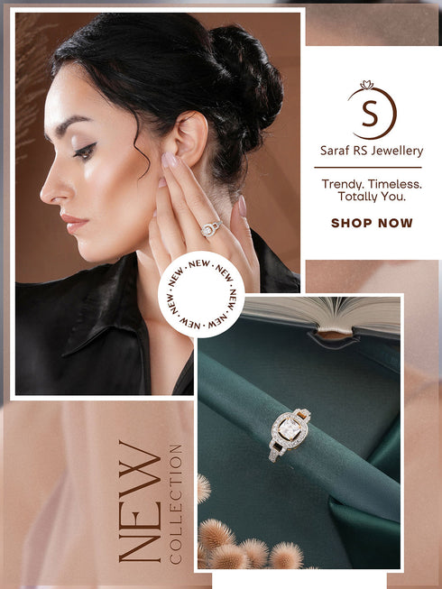 Gold Plated Princess Cut Zircon Studded Link Minimal Adjustable Propose Engagement Finger Ring