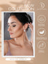 White Rhodium AD Studded C Shaped Minimal Bali Studds Earrings
