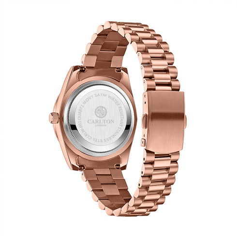 Harper: Mini Brown Stainless Steel Women Analog Watch CLRLW-003