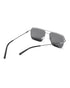 Men Premium Polarised UV Protected Black Lens Silver Toned Rectangle Sunglasses