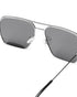 Men Premium Polarised UV Protected Black Lens Silver Toned Rectangle Sunglasses