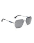 Men Premium Polarised UV Protected Blue Lens Silver Toned Rimless Sunglasses