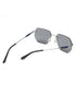 Men Premium Polarised UV Protected Blue Lens Silver Toned Rimless Sunglasses