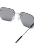 Men Premium Polarised UV Protected Blue Lens Silver Toned Rimless Sunglasses