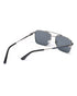 Men Premium Polarised UV Protected Blue Lens Silver Toned Rectangle Sunglasses