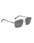 Men Premium Polarised UV Protected Blue Lens Gold and Black Toned Rectangle Sunglasses