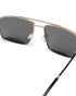 Men Premium Polarised UV Protected Blue Lens Gold and Black Toned Rectangle Sunglasses
