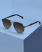 Unisex Premium Polarised UV Protected Blue Lens Gunmetal Toned Aviator Sunglasses