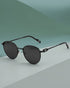 Unisex Premium Polarised UV Protected Black Lens Black Toned Oval Sunglasses