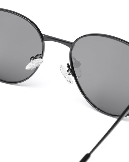 Unisex Premium Polarised UV Protected Black Lens Black Toned Oval Sunglasses