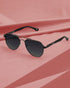 Unisex Premium Polarised UV Protected Blue Lens Gunmetal Toned Aviator Sunglasses