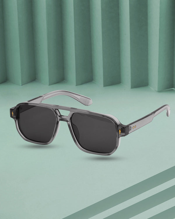 Women UV Protected Black Lens Black Gold Toned Cateye Sunglasses