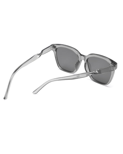 Women UV Protected Black Lens Grey and Gold Toned Cateye Sunglasses