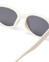 Women UV Protected Black Lens Cream Toned Cateye Sunglasses