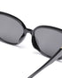 Women UV Protected Black Lens Grey and Gold Toned Rectangle Sunglasses