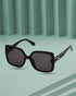Women UV Protected Black Lens Black and Silver Toned Oversized Sunglasses