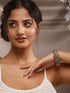 Silver Oxidised Dual Toned Boho Style Adjustable Kada Bangle Bracelet