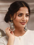 Silver Oxidised Dual Toned Deer Motif Tribal Dangler Chandbali Statement Earrings