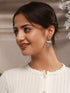 Oxidised Silver Lookalike Leaf Shaped Tribal Lightweight Fishhook Earrings