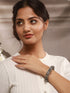 Silver Oxidised Tribal Boho Statement Ghungroo Kada Bangle Bracelet