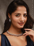Silver Toned Rhodium Plated Amethyst AD Zirconia Studded Charms Designer Minimal Jewellery Set