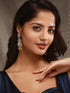 Gold Toned AD Zircon Studded Designer Chandelier Statement Earrings