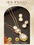 Gold Plated White Victorian Kundan Polki Studded Festive Minimal Pendant Chain Jewellery Set
