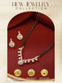 Gold Toned AD Studded Black Beads Studded Designer Floral Mangalsutra Jewellery Set