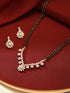 Gold Toned AD Studded Black Beads Studded Designer Floral Mangalsutra Jewellery Set