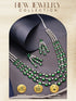 Silver Plated Emerald Green AD Studded Layered Statement Necklace Jewellery Set