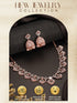 Rose Gold AD Studded Statement Designer With Classic Jhumka Earrings Necklace Jewellery Set