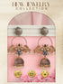 Oxidised Dual Toned Pearl Beaded Floral Peacock Design Contemporary Hoop Jhumka Earrings