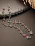 Set of 2 Silver Oxidised Ruby Red & Green Stone Studded Minimal Bridal Dailywear Anklet Payal